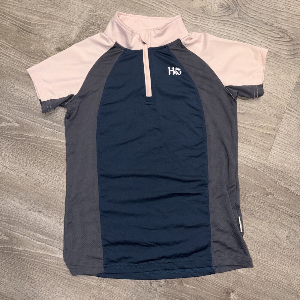 Horse ware Kids Equestrian Riding Short Sleeve Shirt. Size 9-10y